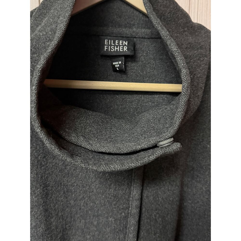 Eileen Fisher Boiled 100% Wool Jacket Gray Size L - Picture 4 of 11